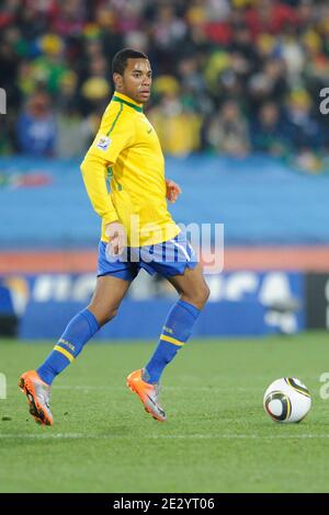 Brazil's Robinho during the 2010 FIFA World Cup South Africa 1/8 of final Soccer match, Brazil vs Chile at Ellis Park football stadium in Johannesburg, South Africa on June 28, 2010. Brazil won 3-0. Photo by Henri Szwarc/Cameleon/ABACAPRESS.COM Stock Photo