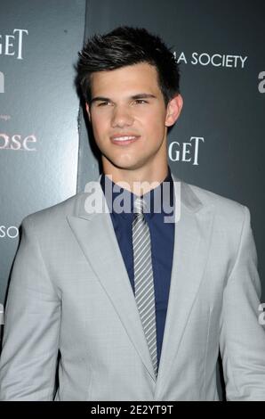Taylor Lautner attends the screening of 'The Twilight Saga: Eclipse' presented by the Cinema Society and Piaget, at the Crosby Hotel in New York City, NY, USA on June 28, 2010. Photo by Graylock/ABACAPRESS.COM (Pictured: Taylor Lautner) Stock Photo