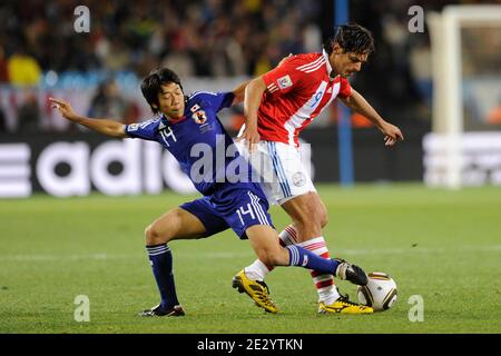 Paraguay's Roque Santa Cruz during the 2010 FIFA World Cup South Africa 1/8  of final Soccer match, Paraguay vs Japan at Loftus Versfeld football  stadium in Pretoria, South Africa on June 29