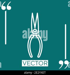 pincer thin shape with points vector icon Linear icon. Editable stroke line Stock Vector