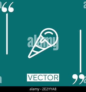 inclined ice cream cone vector icon Linear icon. Editable stroke line Stock Vector