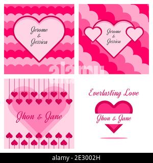 BANNER HEART LOVE ILLUSTRATION CLIP ART ICON SET BUNDLE SUITABLE FOR ROMANTIC LOVE GRAPHIC NEED Stock Vector
