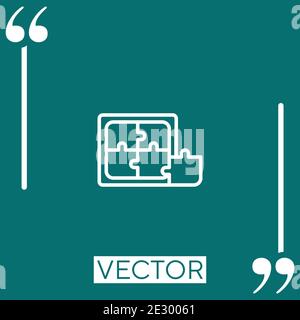 puzzle game vector icon Linear icon. Editable stroked line Stock Vector