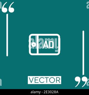 Ad vector icon Linear icon. Editable stroked line Stock Vector