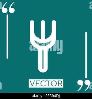 fork eating or gardening tool outline vector icon Linear icon. Editable stroke line Stock Vector