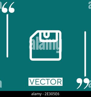 save outlined diskette vector icon Linear icon. Editable stroke line Stock Vector