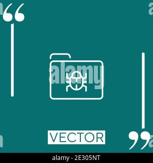 infected folder vector icon Linear icon. Editable stroked line Stock Vector