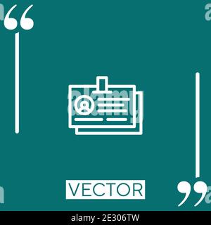 student card vector icon Linear icon. Editable stroked line Stock Vector
