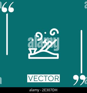 wood plane vector icon Linear icon. Editable stroke line Stock Vector