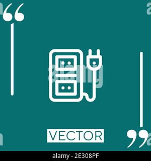 socket vector icon Linear icon. Editable stroke line Stock Vector