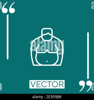 fat vector icon Linear icon. Editable stroke line Stock Vector