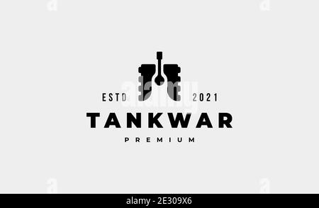 military tank simple logo design vector illustration Stock Vector