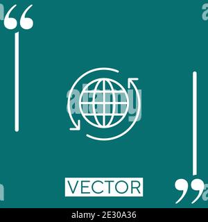 earth globe vector icon Linear icon. Editable stroked line Stock Vector