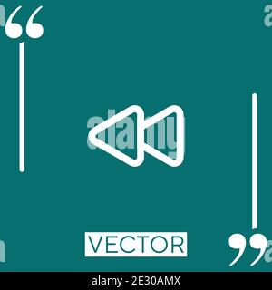 rewind double arrows outline Linear icon. Editable stroke line Stock Vector