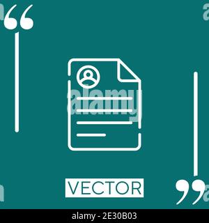 curriculum vitae vector icon Linear icon. Editable stroked line Stock Vector