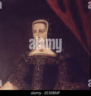 JUANA LA LOCA. REINA DE CASTILLA.1479-1555 . HIJA DE LOS REYES CATOLICOS.. DETALLE RETRATO.