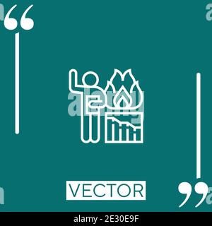 burndown vector icon Linear icon. Editable stroked line Stock Vector