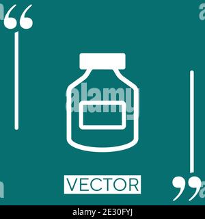 pill bottle vector icon Linear icon. Editable stroke line Stock Vector