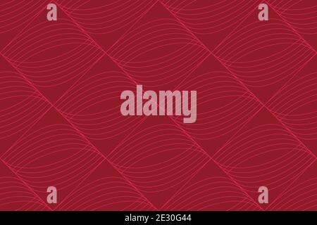 Seamless, abstract background pattern made with repeated ellipses and rhombus shapes. Modern, simple vector art in red and pink colors. Stock Photo