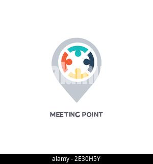 creative meeting point logo vector Stock Vector