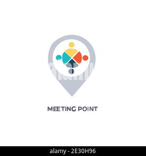 creative meeting point logo vector Stock Vector