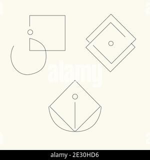 Minimal line logo vector concept set collection Stock Vector