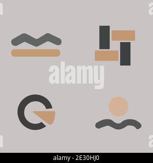 Minimal line logo vector concept set collection Stock Vector