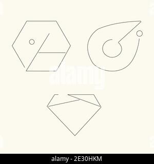 Minimal line logo vector concept set collection Stock Vector