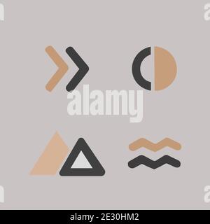 Minimal line logo vector concept set collection Stock Vector
