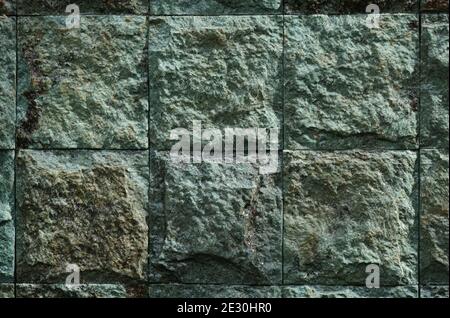 Indonesia Bali - Ubud stone wall background Stock Photo