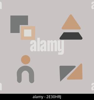 Minimal line logo vector concept set collection Stock Vector