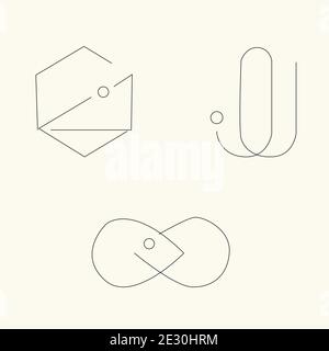Minimal line logo vector concept set collection Stock Vector