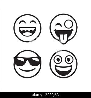 creative emojis set collection Stock Vector