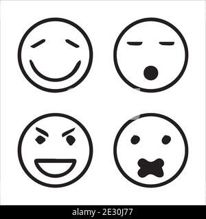 creative emojis set collection Stock Vector