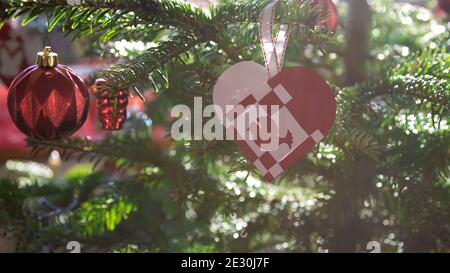 typical danish christmas decoration made of paper, shallow depth of field Stock Photo