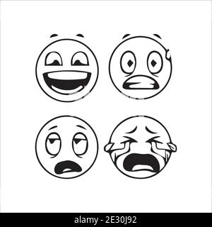 creative emojis set collection Stock Vector