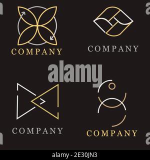 Minimal line logo vector concept set collection Stock Vector