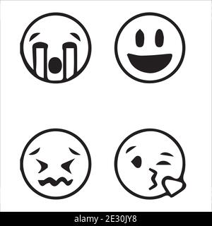 creative emojis set collection Stock Vector