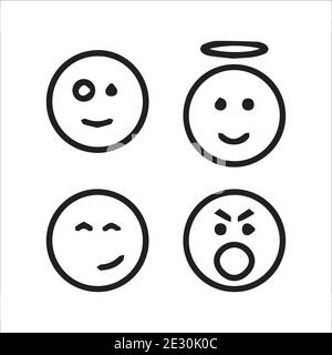creative emojis set collection Stock Vector