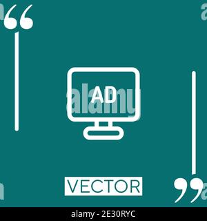 Ad vector icon Linear icon. Editable stroked line Stock Vector
