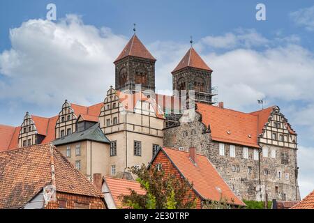 Castle hill with St. Servatius Church in Quedlinburg, Germany Stock Photo