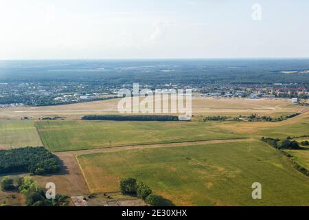 Strausberg, Germany - August 19, 2020: Overview Strausberg Airport aerial view in Germany. Stock Photo