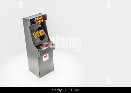 Old Retro Arcade Video Game Cabinet, 3D Illustration Stock Photo - Alamy