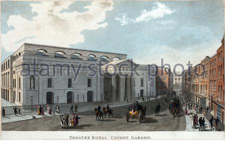 Theatre Royal, Covent Garden London, vintage illustration from 19th century Stock Photo