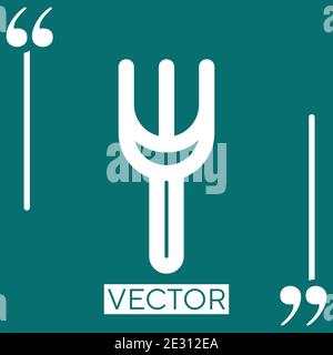 fork eating or gardening tool outline Linear icon. Editable stroke line Stock Vector