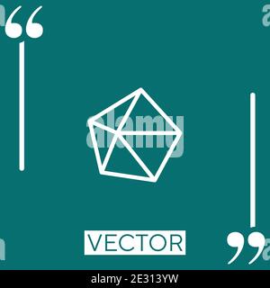 dodecahedron vector icon Linear icon. Editable stroked line Stock Vector