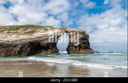 The main arch at Catedrales beach, Galicia Stock Photo