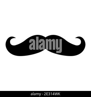 Moustache icon. Barbershop or hipster black symbol. Vector illustration isolated on white background. Stock Vector