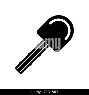 Car key isolated black icon on white background. Unlock sign vector illustration. Stock Vector