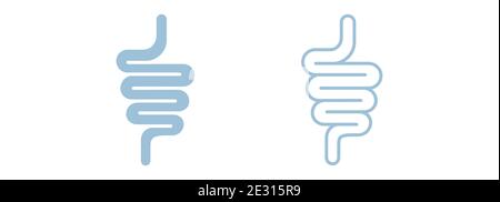 Intestinal tract icon isolated on white background. Stock Vector